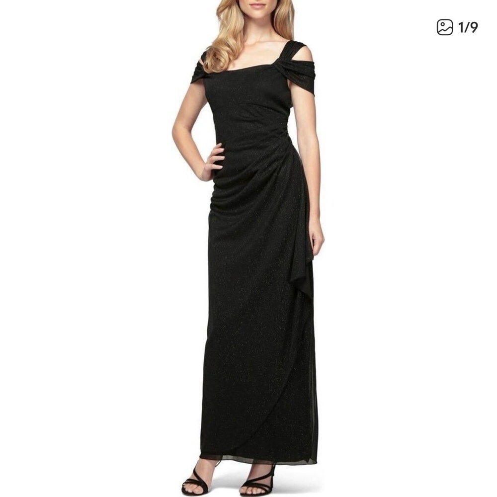 Sophisticated Black Off-Shoulder Prom Dress